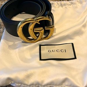 Gucci GG Marmont Black Leather Belt size 90